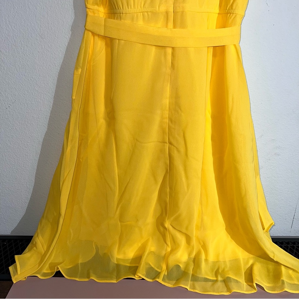 NWT Danny & Nicole‎ Short Sleeve Fit + Flare Dress - SUNFLOWER 12 $89 - Picture 6 of 13